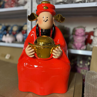 buy Fiberglass Q Version Caishen FRP Statue Fortune God Sculpture Indoor Business Decor online manufacture