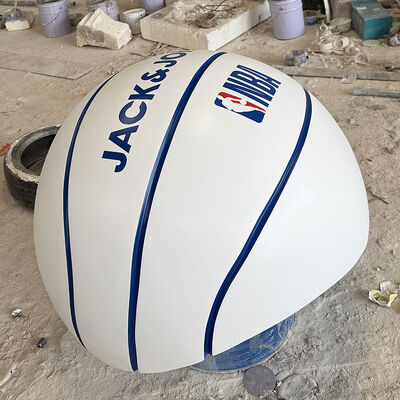 buy Anti UV FRP Basketball Sculpture Custom Fiberglass Ball Statue Outdoor Commercial Decor online manufacture