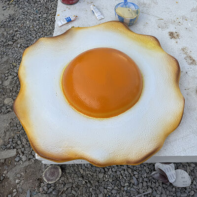 buy FRP Simulated Fried Egg Sculpture Fiberglass Giant Food Model Restaurant Street Creative Landscape Ornament online manufacture