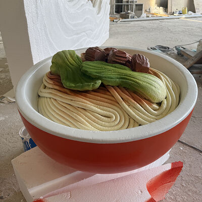 buy Fiberglass Reinforced FRP Statues Plastic Simulated Noodle Bowl Sculpture online manufacture