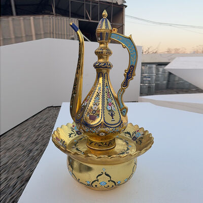 buy 3D Printing Arabian Dallah Coffee Pot Installation Sculpture Vintage Painted Teapot Sculpture Set online manufacture