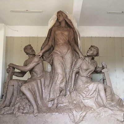 buy Sandstone Sculpture Johannes Benk European Group Figure Statue online manufacture