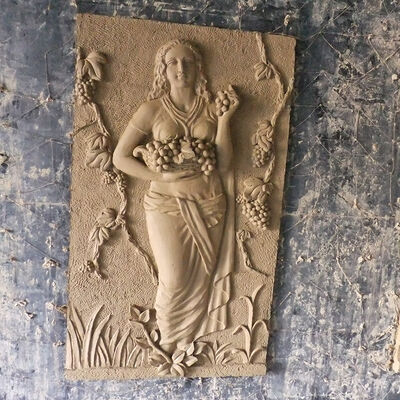 buy European Lady Grape Sandstone Sculpture Harvest Relief Wall Panel online manufacture