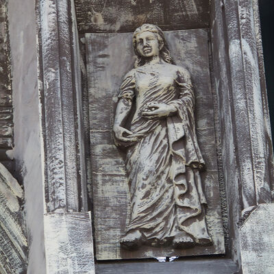 buy Gothic Female Saint sandstone statue Vertical Wall Relief Panel online manufacture