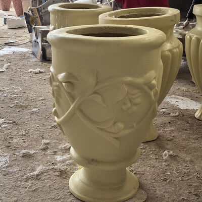 buy European Pedestal Floral Relief Sandstone Sculpture Garden Planter Urn online manufacture