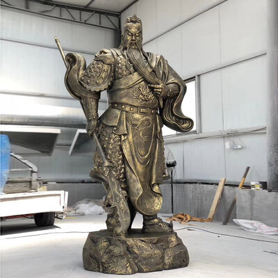 buy Oriental Guan Gong Fiberglass Imitation Bronze Statues Fortune God Statue online manufacture