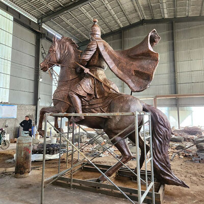 buy Ancient Warrior Equestrian General Riding Horse Statue Bronze Ornaments online manufacture