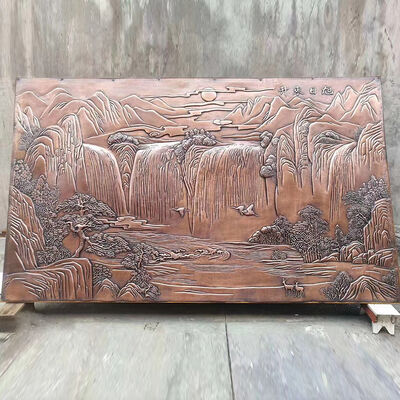 buy Hand Forged Copper Relief Bronze Statues Chinese Landscape  Wall Mural Sculpture online manufacture