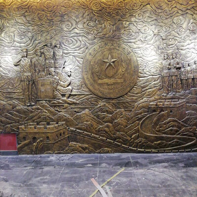 buy Red Copper Forged Relief Bronze Wall Relief Sculpture Oriental Scenery online manufacture