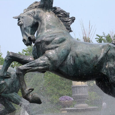 buy Cast  Life Size Bronze Statues Galloping Horse Sculpture Outdoor Fountain Animal Statue online manufacture