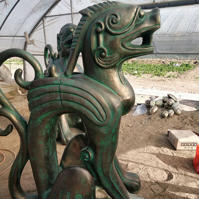 buy Chinese Sitting Dragon Cast Bronze Statues Antique Bronze Mythical Beast Statue online manufacture