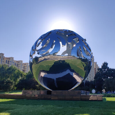 buy Large Hollow Stainless Steel Ball Sculpture Outdoor Decorative Sphere Sculpture online manufacture