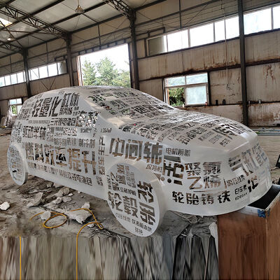 buy Tech Themed Car Mirror Stainless Steel Sculpture Hollow Lettering Automobile Statue online manufacture
