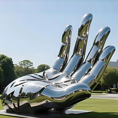 buy Spraying / Brushed Finish Stainless Steel Outdoor Sculpture Geometric Abstract Sculpture Plaza Decorative Metal Ornament online manufacture