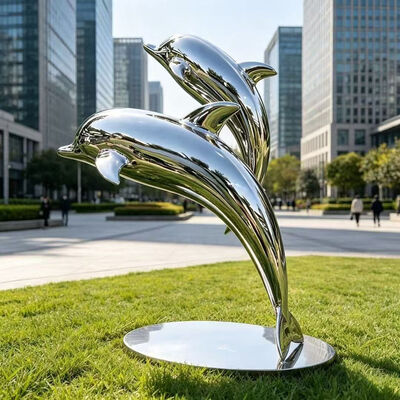 buy Polished Hollow Whale Sculpture Waterfront Landscape Metal Decor Ss Sculpture online manufacture