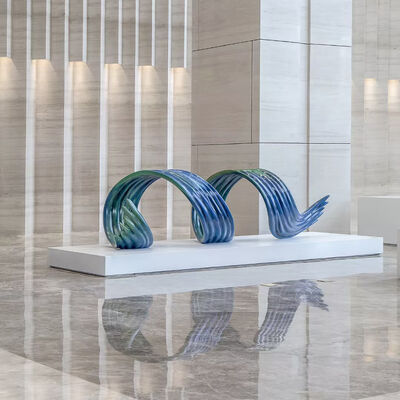 buy Electroplated Ribbon Abstract Stainless Steel Sculpture Lobby Decor Ornament online manufacture