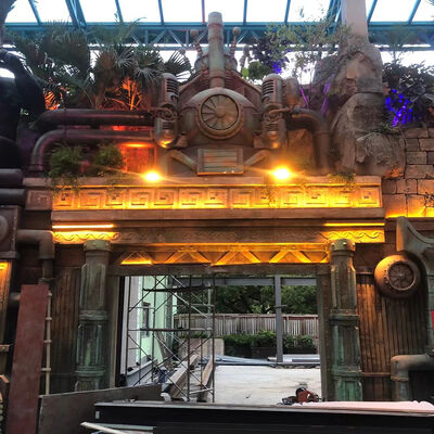 buy Reinforced FRP Garden Sculpture Steampunk Theme Scene Gate Installation online manufacture